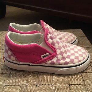 Vans girls checkered pink 7.5c